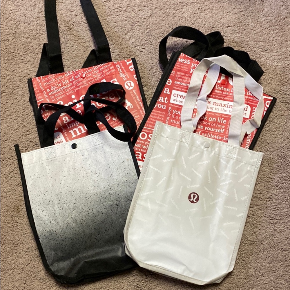Lululemon Tote Bag Set - Red, Black, White